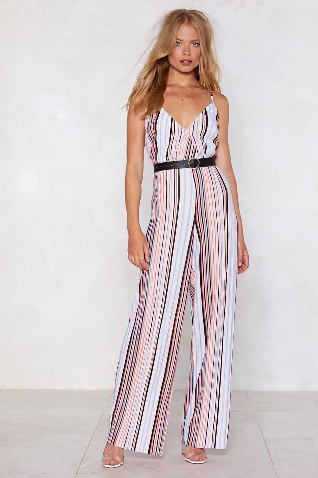 Stayin' Alive Striped Jumpsuit image number 1