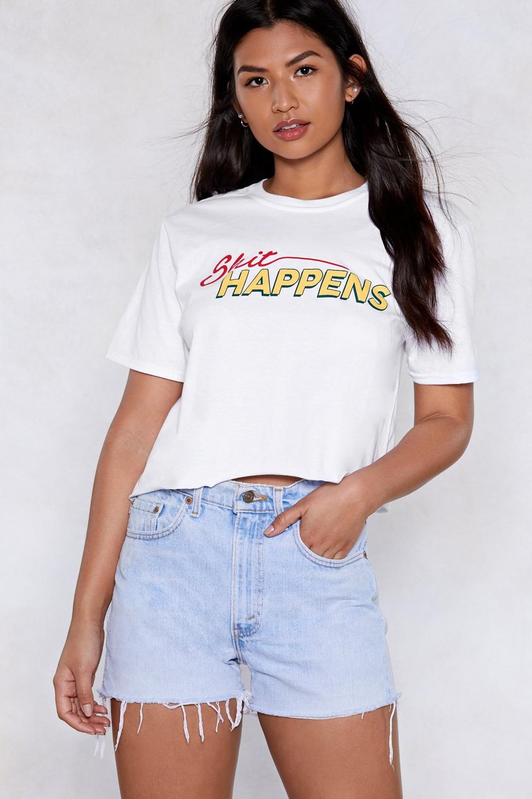 Shit Happens Cropped Tee image number 1