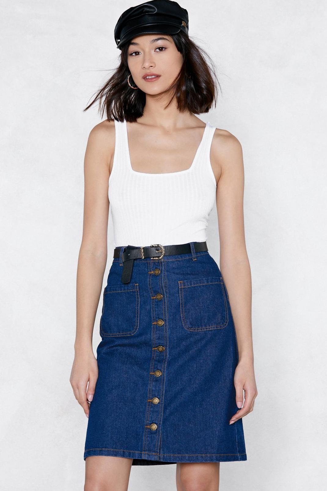 You're Button to Something Denim Skirt image number 1