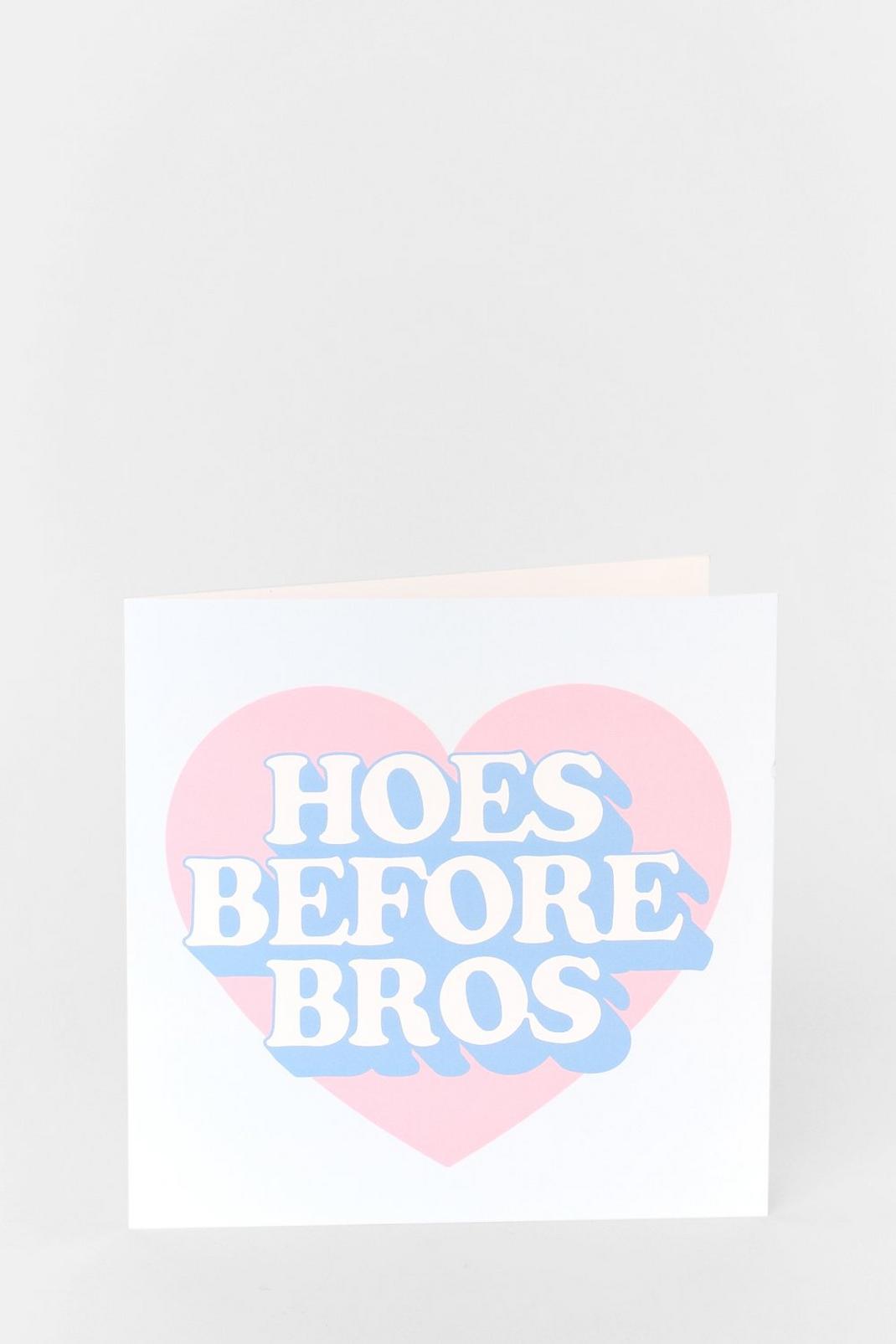Blue Hoes Before Bros Anti-Valentines Card image number 1