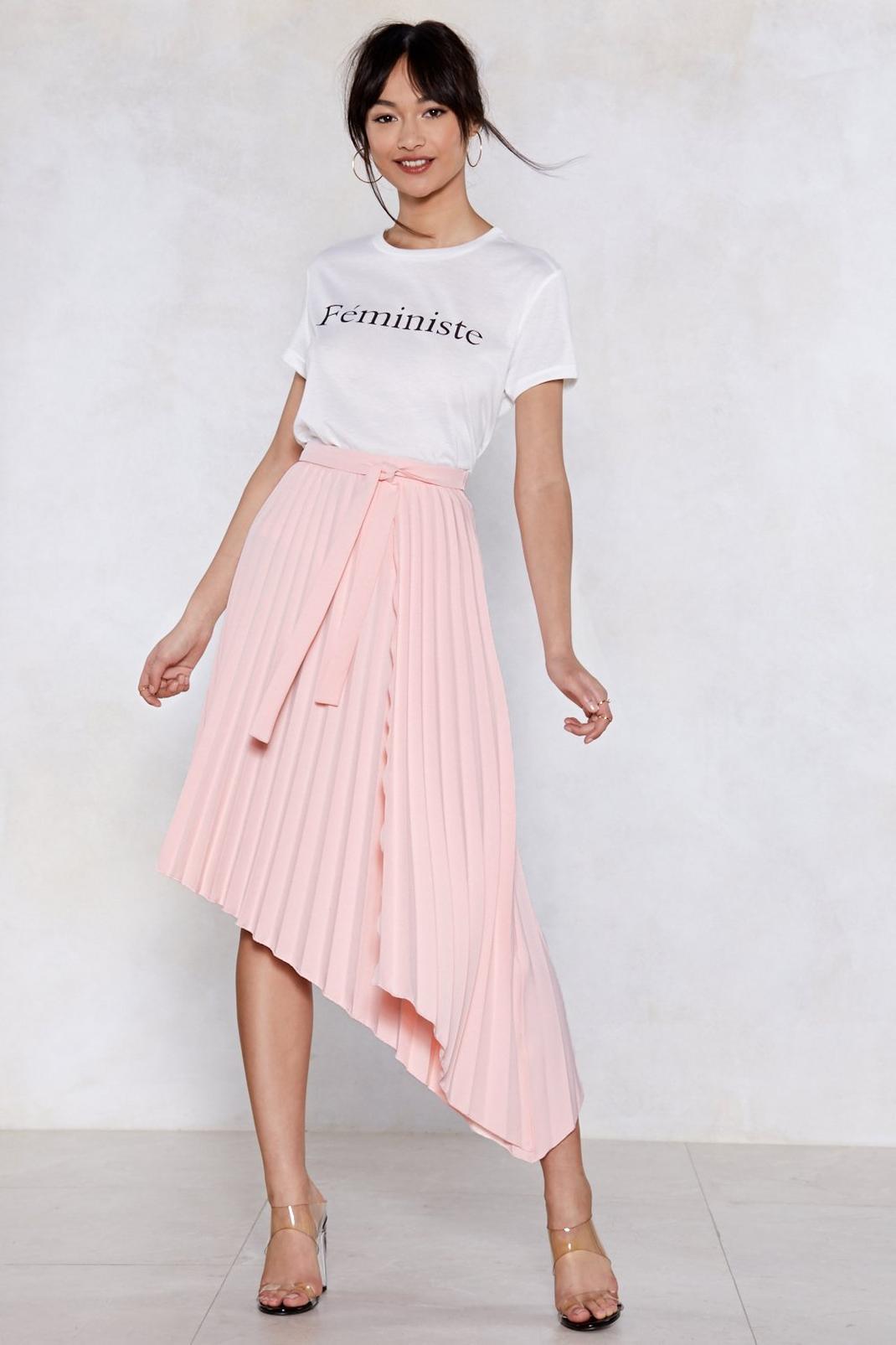 Pale pink Turn the Pleat Up Midi Skirt image number 1