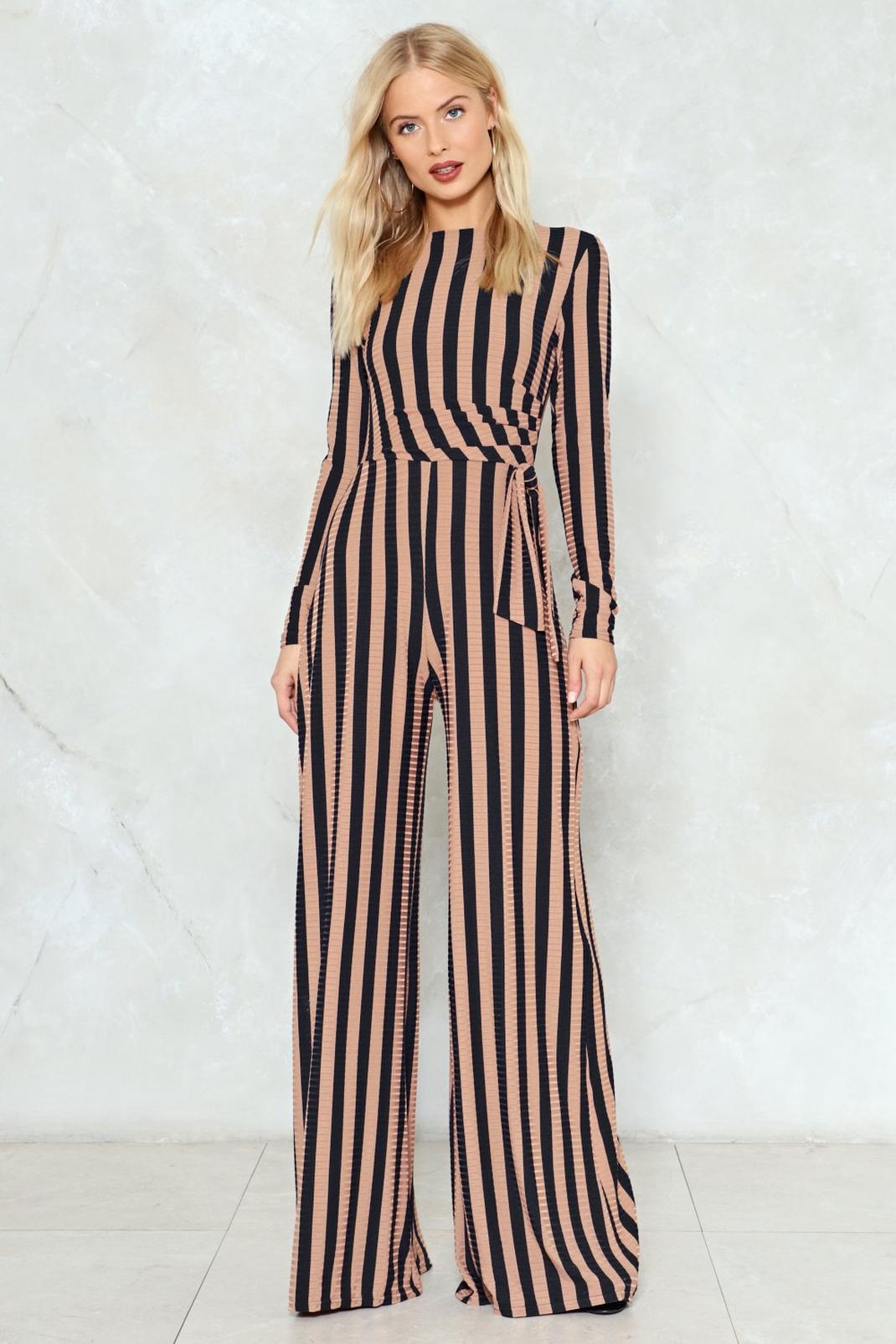 Stripe You Are Ribbed Jumpsuit image number 1