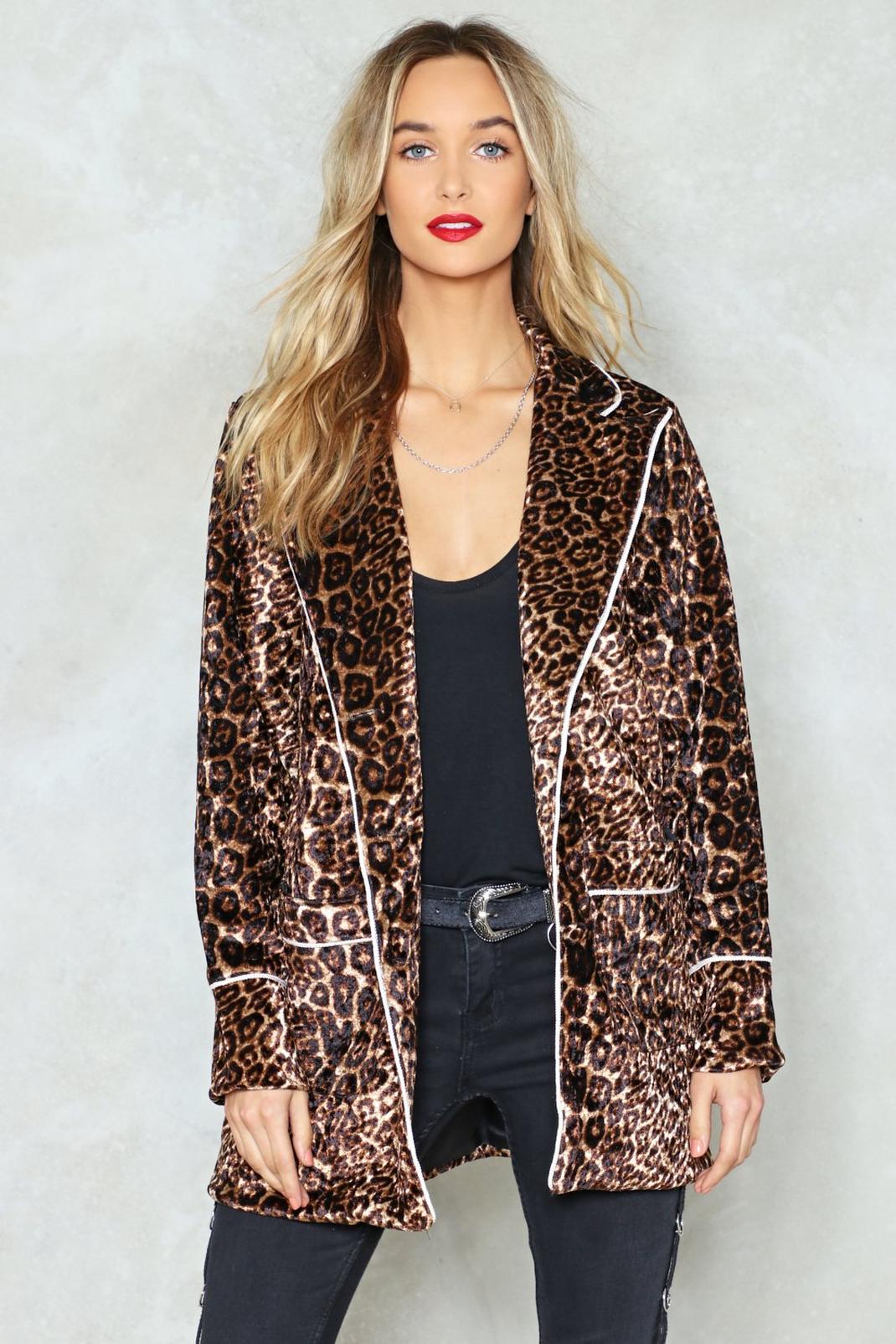 As Purr Usual Velvet Leopard Jacket image number 1