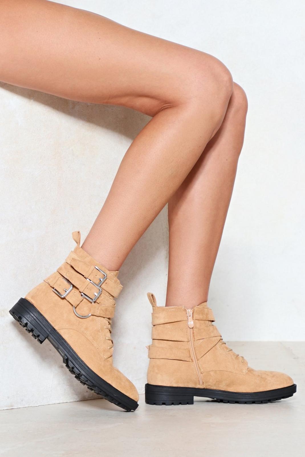 Strap to Attention Faux Suede Boot image number 1