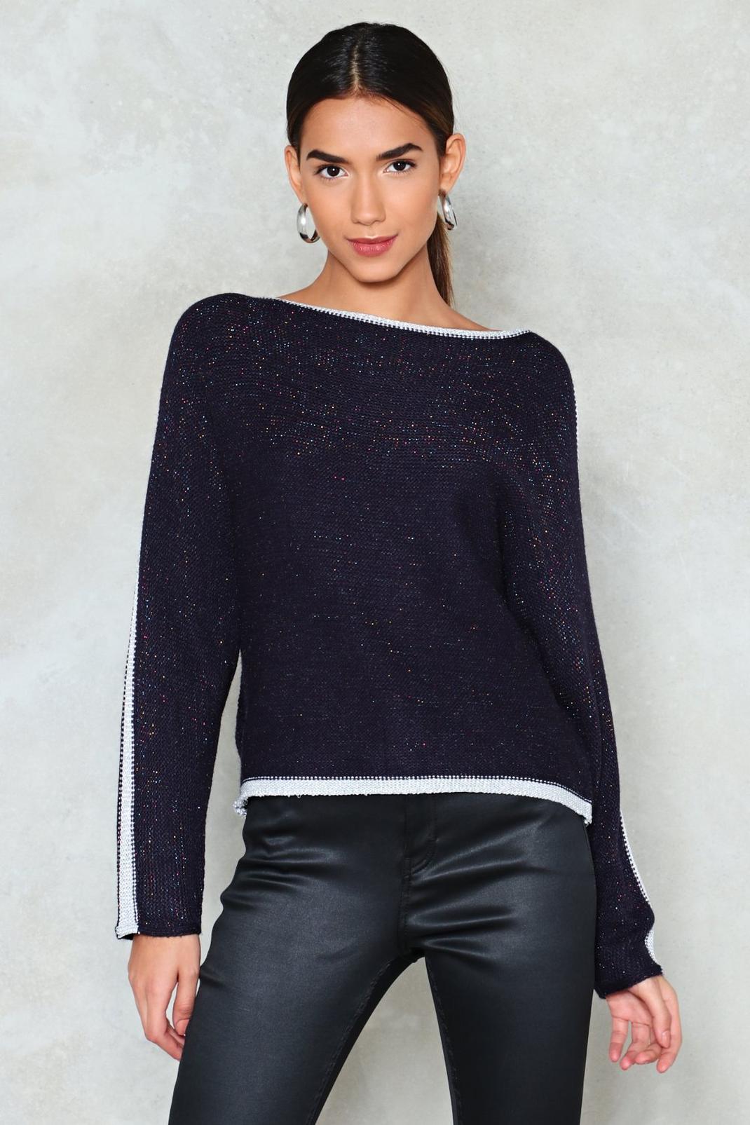 You've Got What Knit Takes Metallic Sweater image number 1