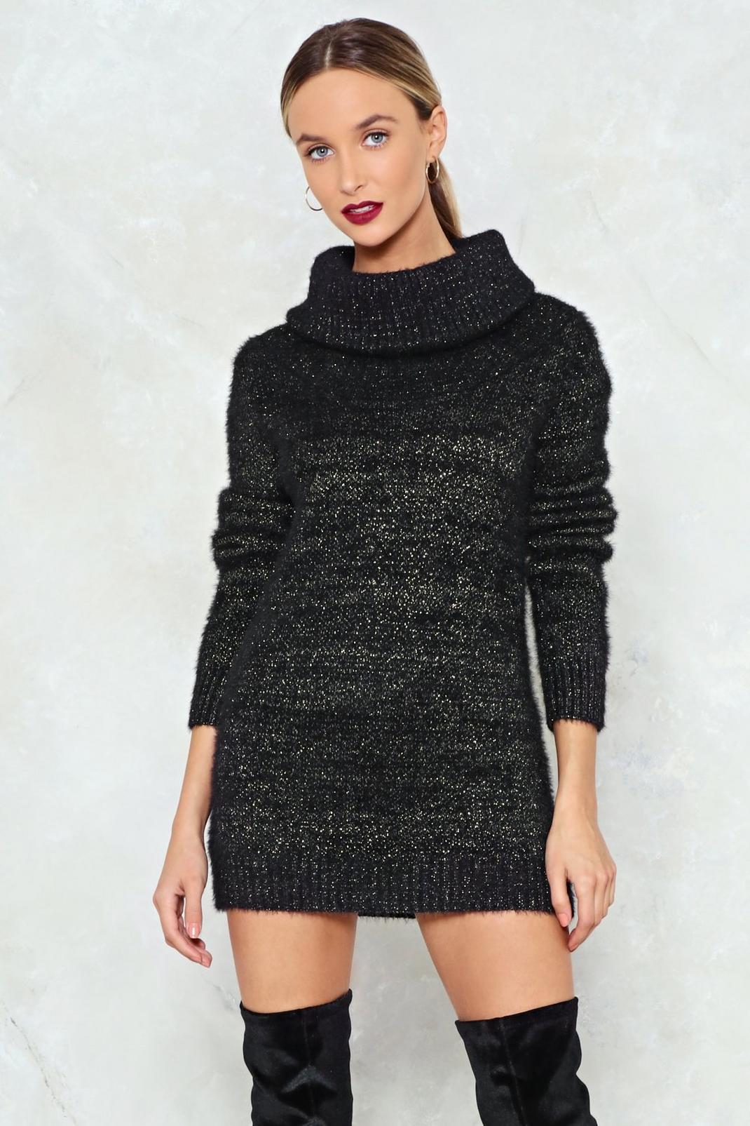 Deal With Knit Metallic Sweater Dress image number 1