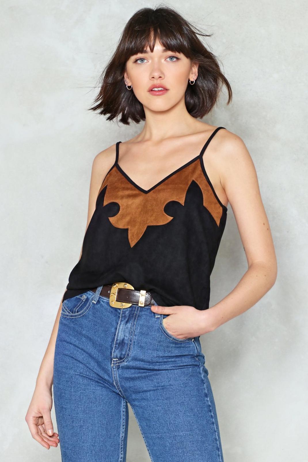 On Your Trail Faux Suede Cami Top image number 1