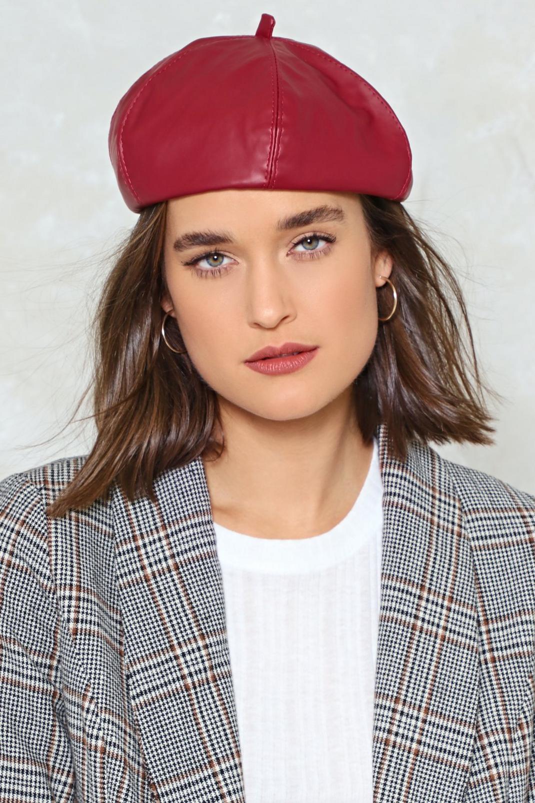 Beret Nice Indeed Faux Leather Beret image number 1