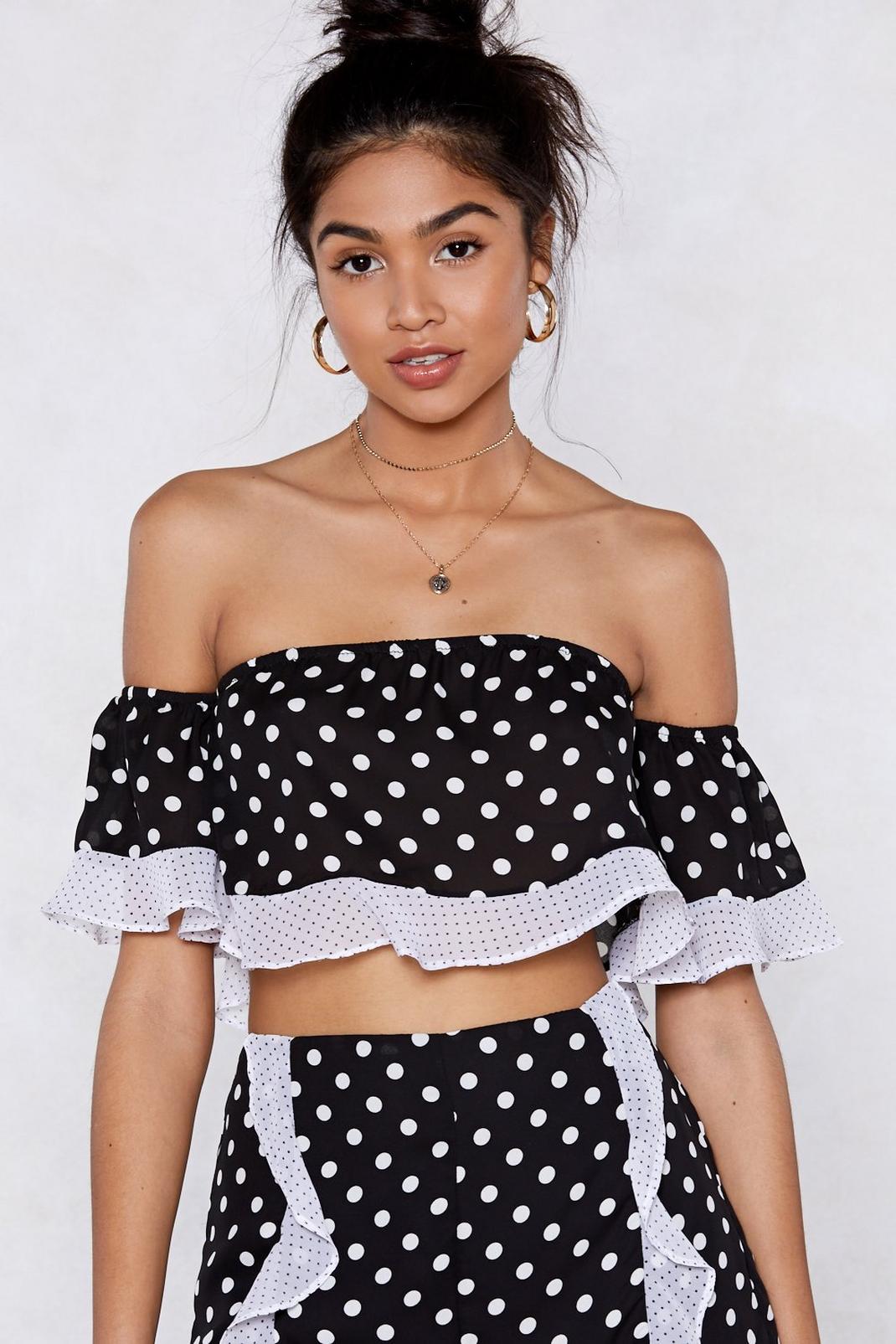 It's Gettin' Dot in Here Off-the-Shoulder Top image number 1