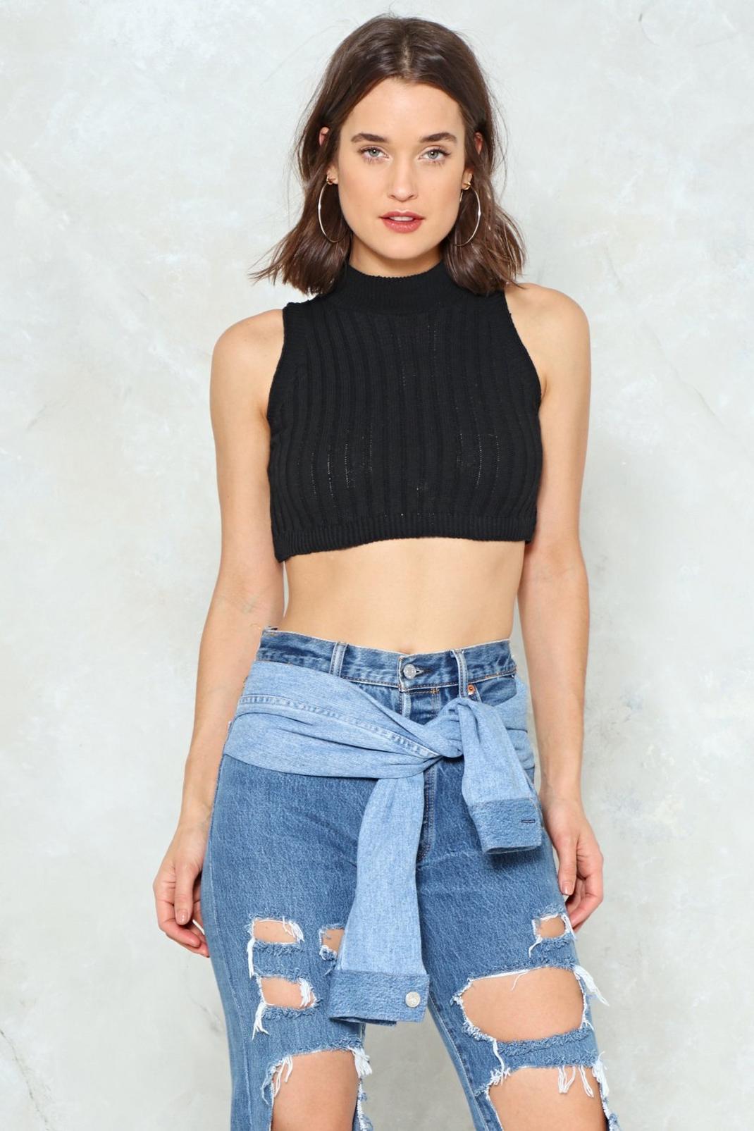 Sleeve It Out Knit Crop Top image number 1