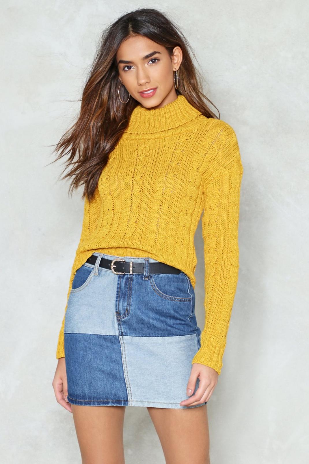 We Don't Believe in Cables Crop Sweater image number 1