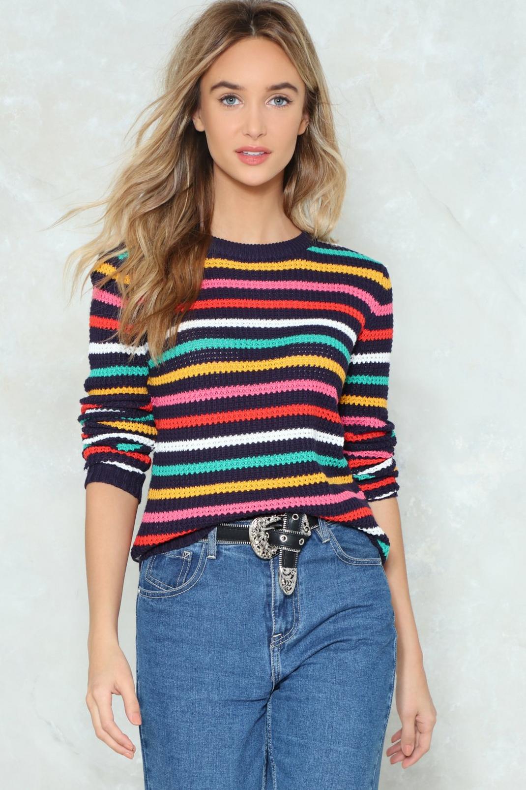 Stripe Where You Belong Relaxed Sweater image number 1