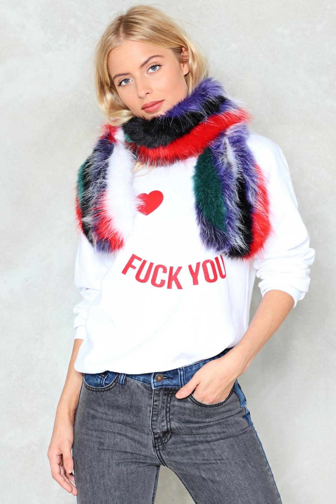 Chasing Rainbows Faux Fur Scarf image number 1
