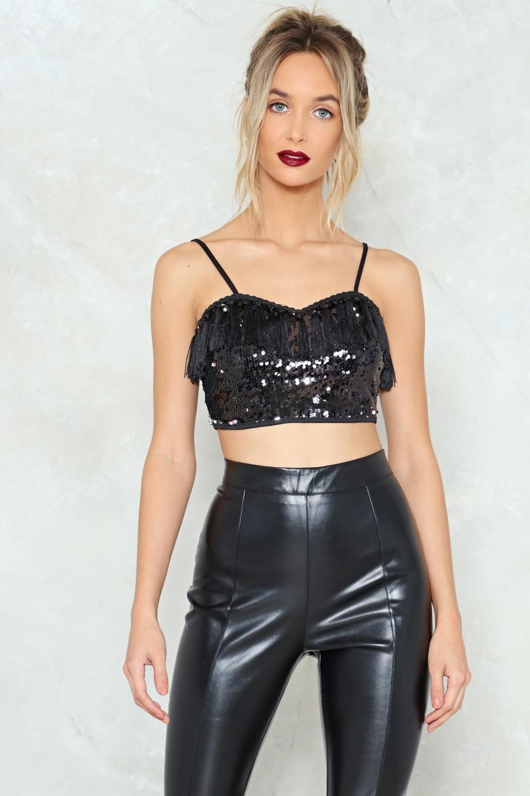 Young Hearts Run Free Sequin Crop Top image number 1