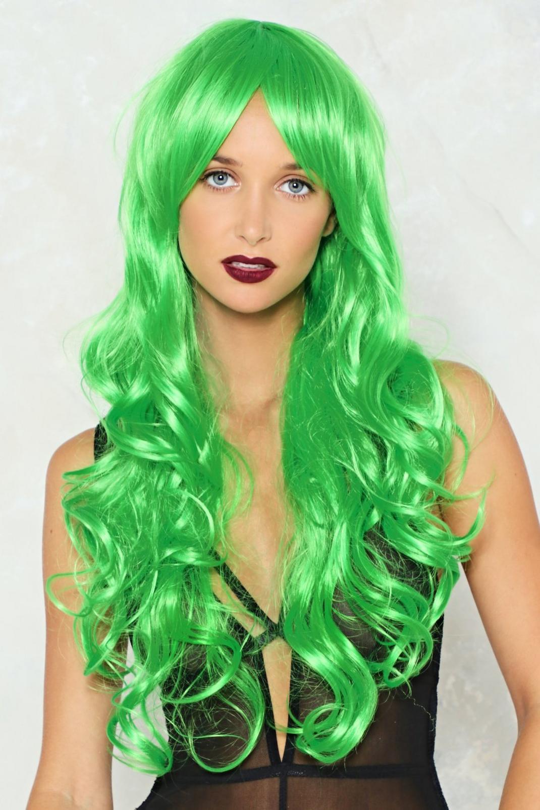 Green What's Wig You Curly Wig image number 1