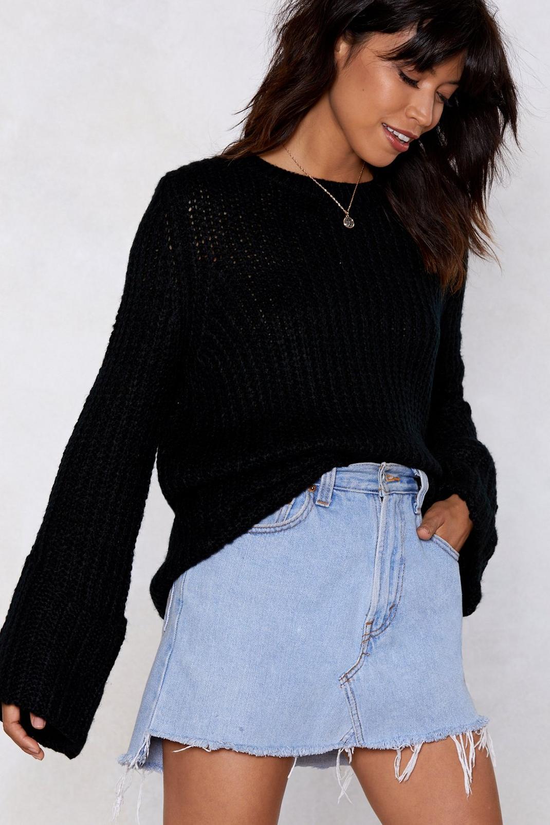 Knit-Flix and Chill Off-the-Shoulder Sweater image number 1
