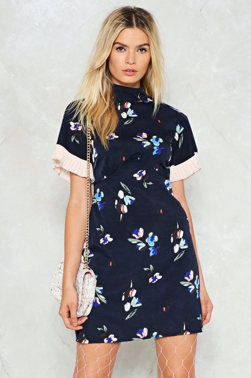 Pleat Don't Grow Floral Dress image number 1