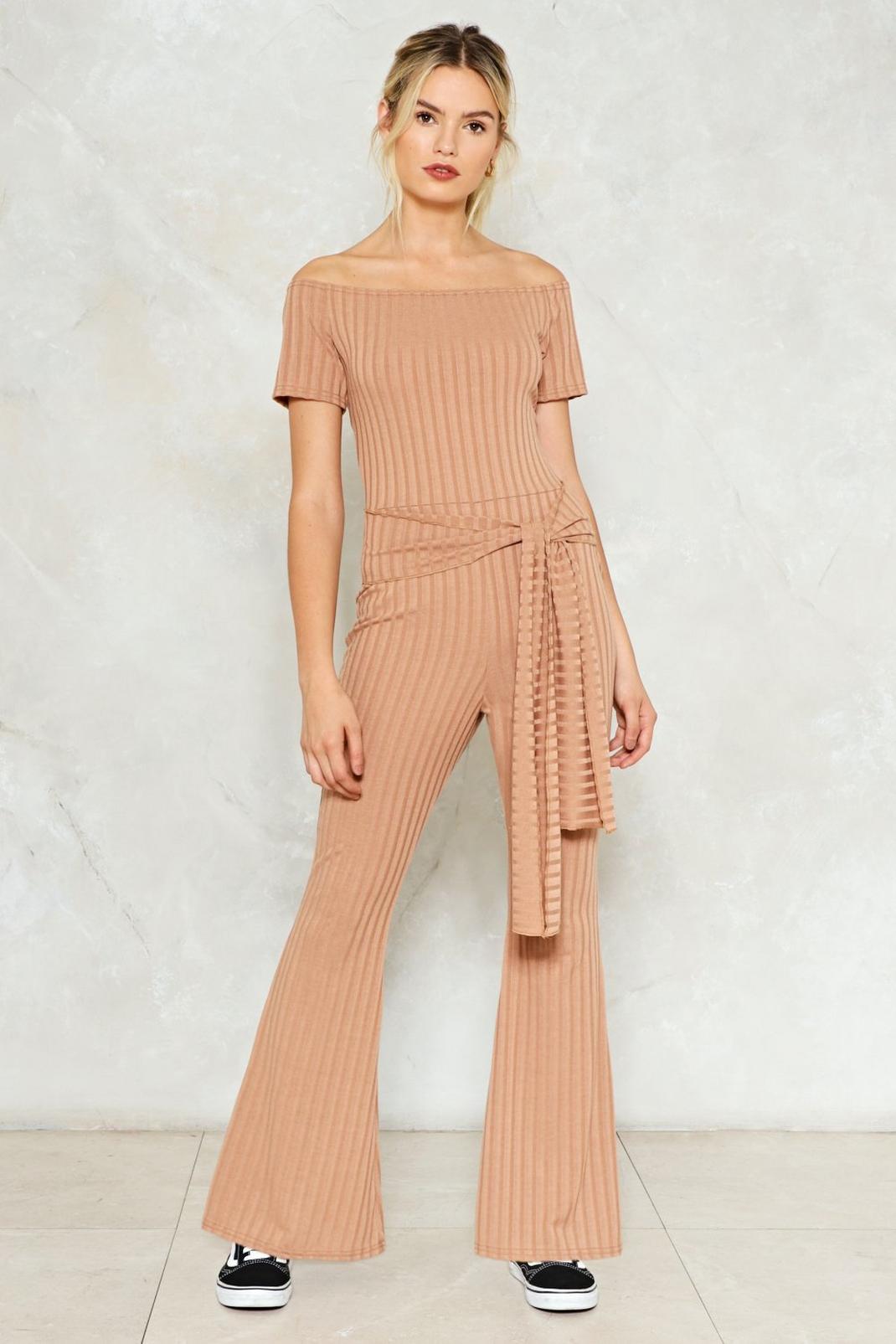 Tie Something New Ribbed Jumpsuit image number 1