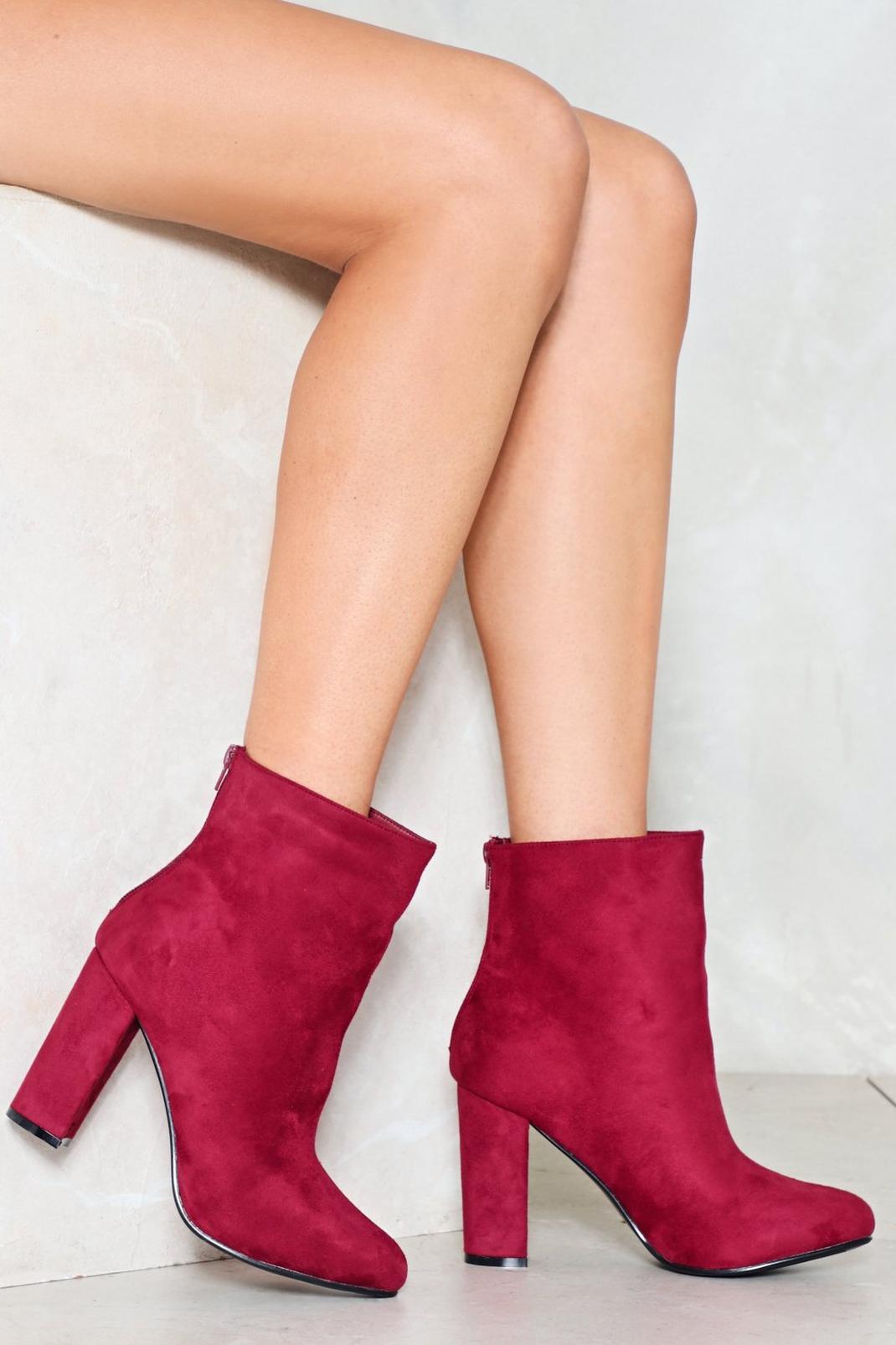 Berry Nice to Meet You Faux Suede Boot image number 1