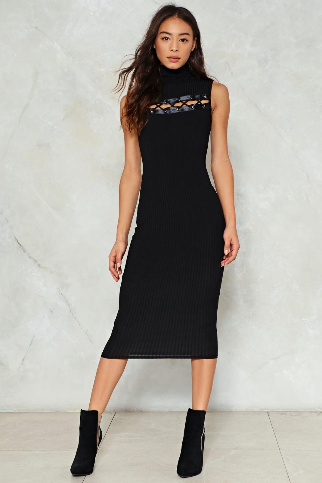 Lace-Up Early Ribbed Dress image number 1