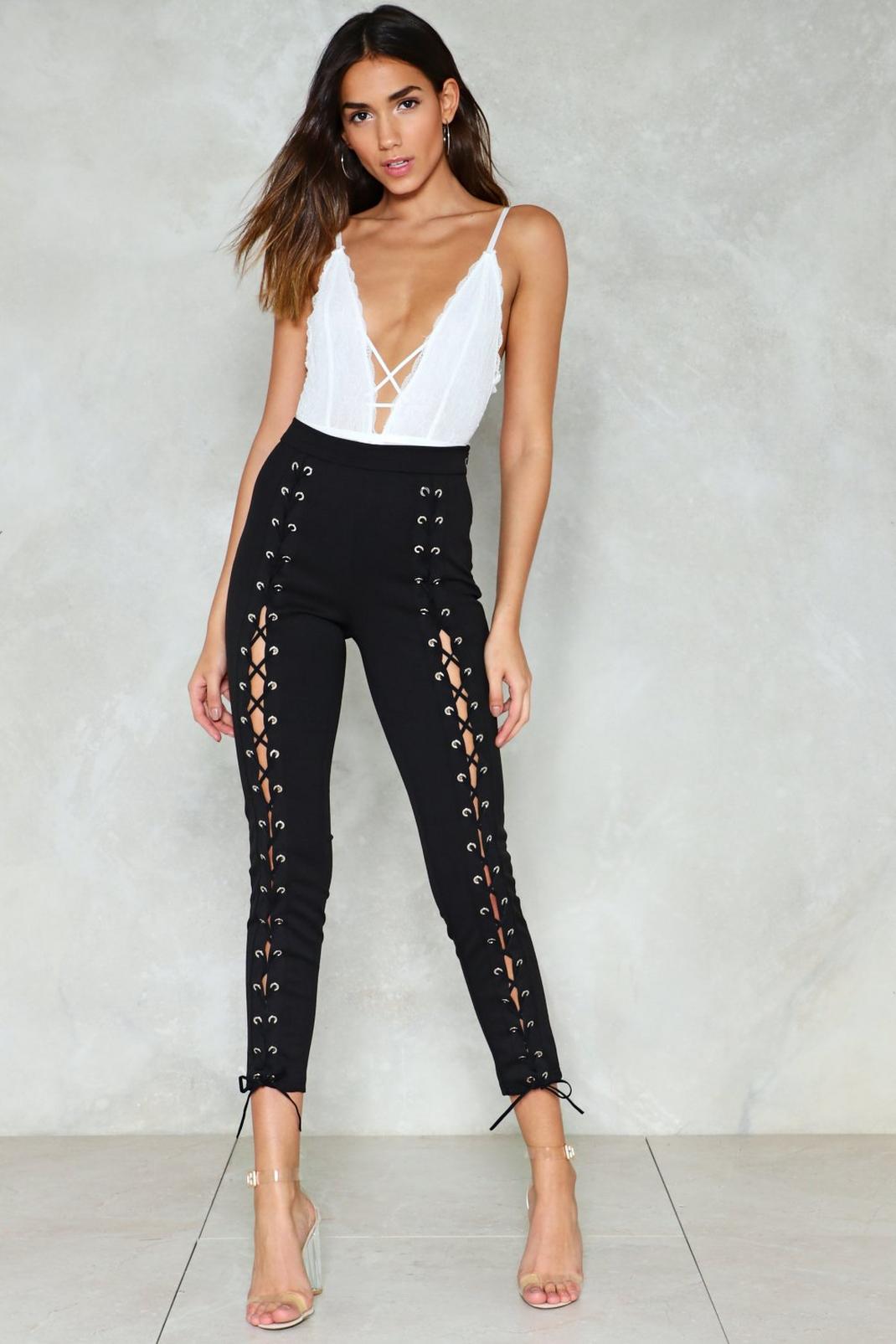 Pull It Off Lace-Up Pants image number 1