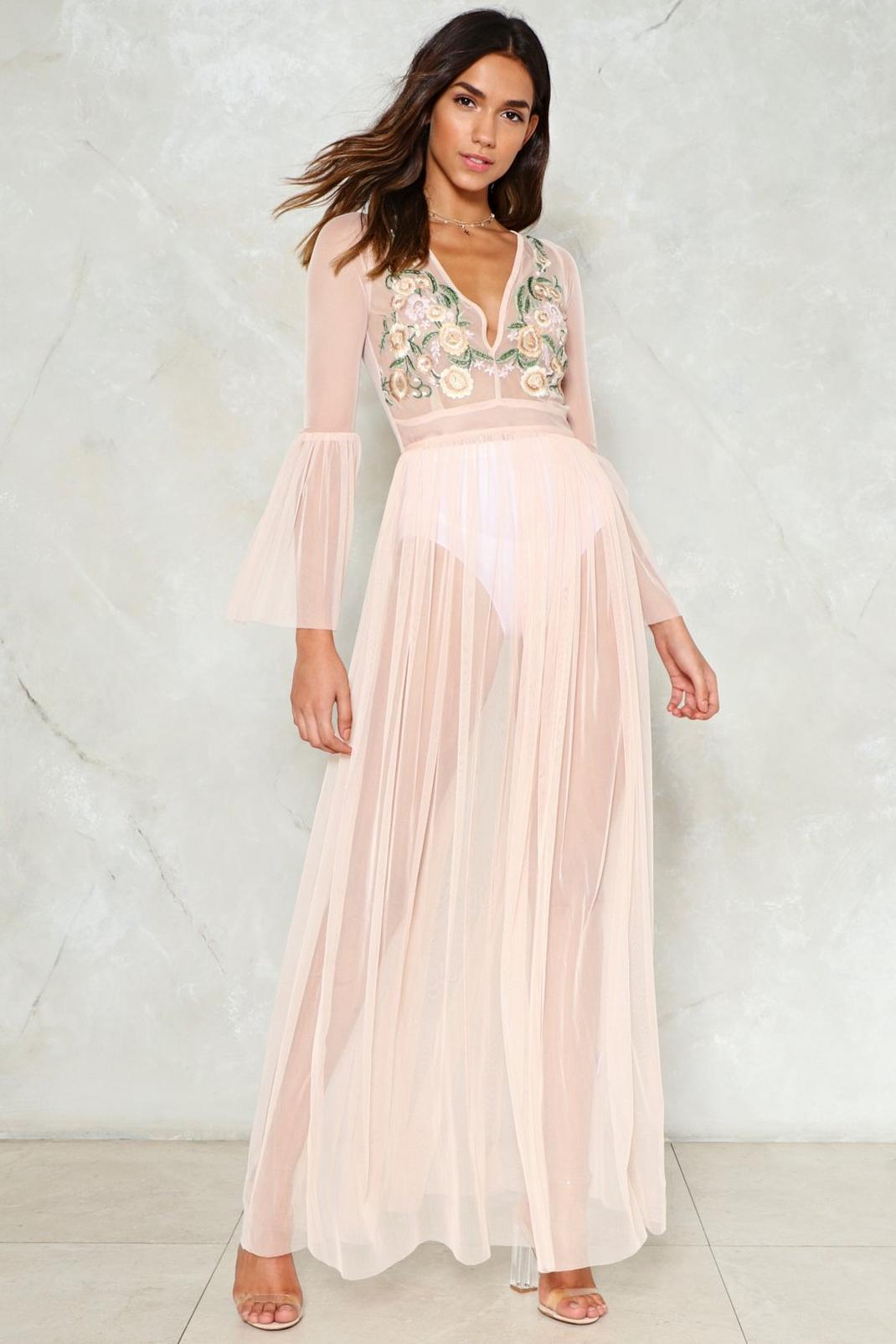 Blush Tulle Much is Never Enough Mesh Dress image number 1