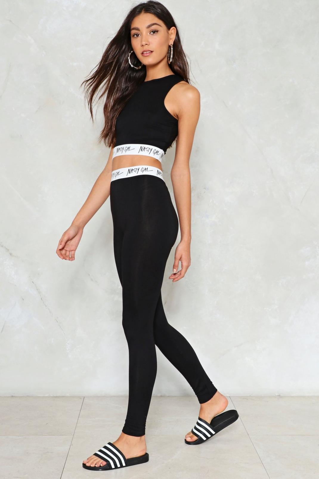 Nasty Gal Word on the Street High-Waisted Leggings image number 1