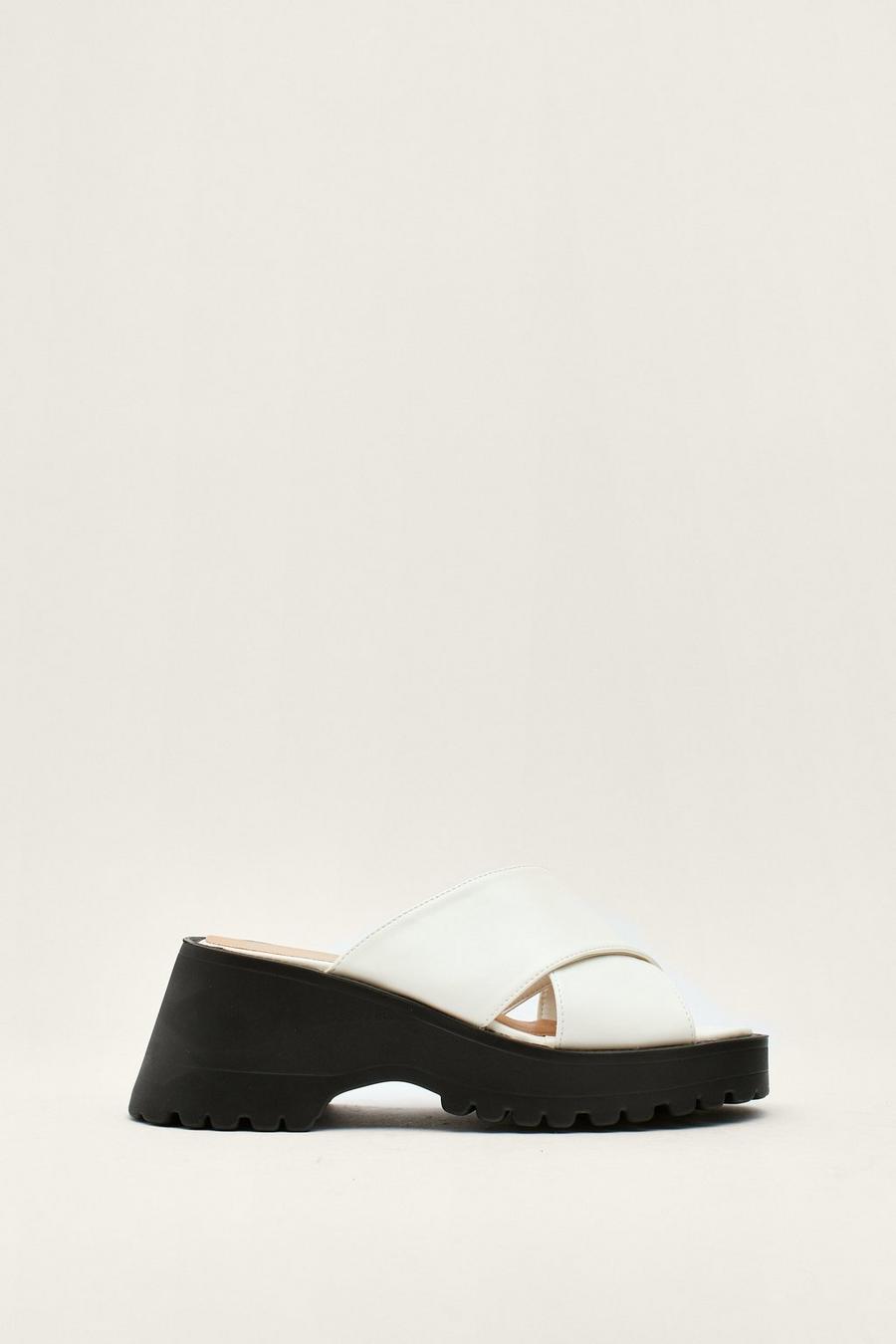 Contrast Sole Faux Leather Sandals