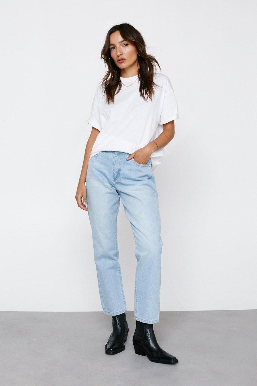 Petite Cotton Straight Leg Denim Jeans