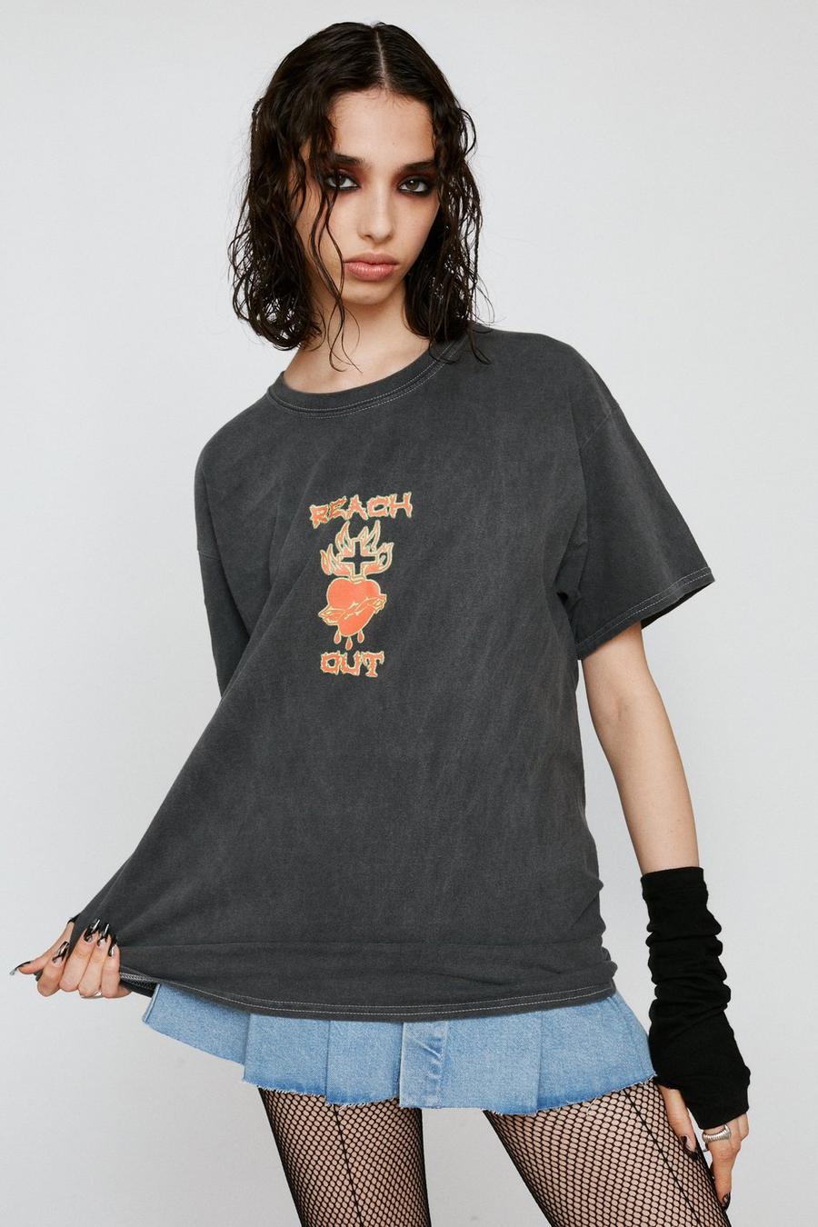 Petite Heart and Flame Graphic T-Shirt