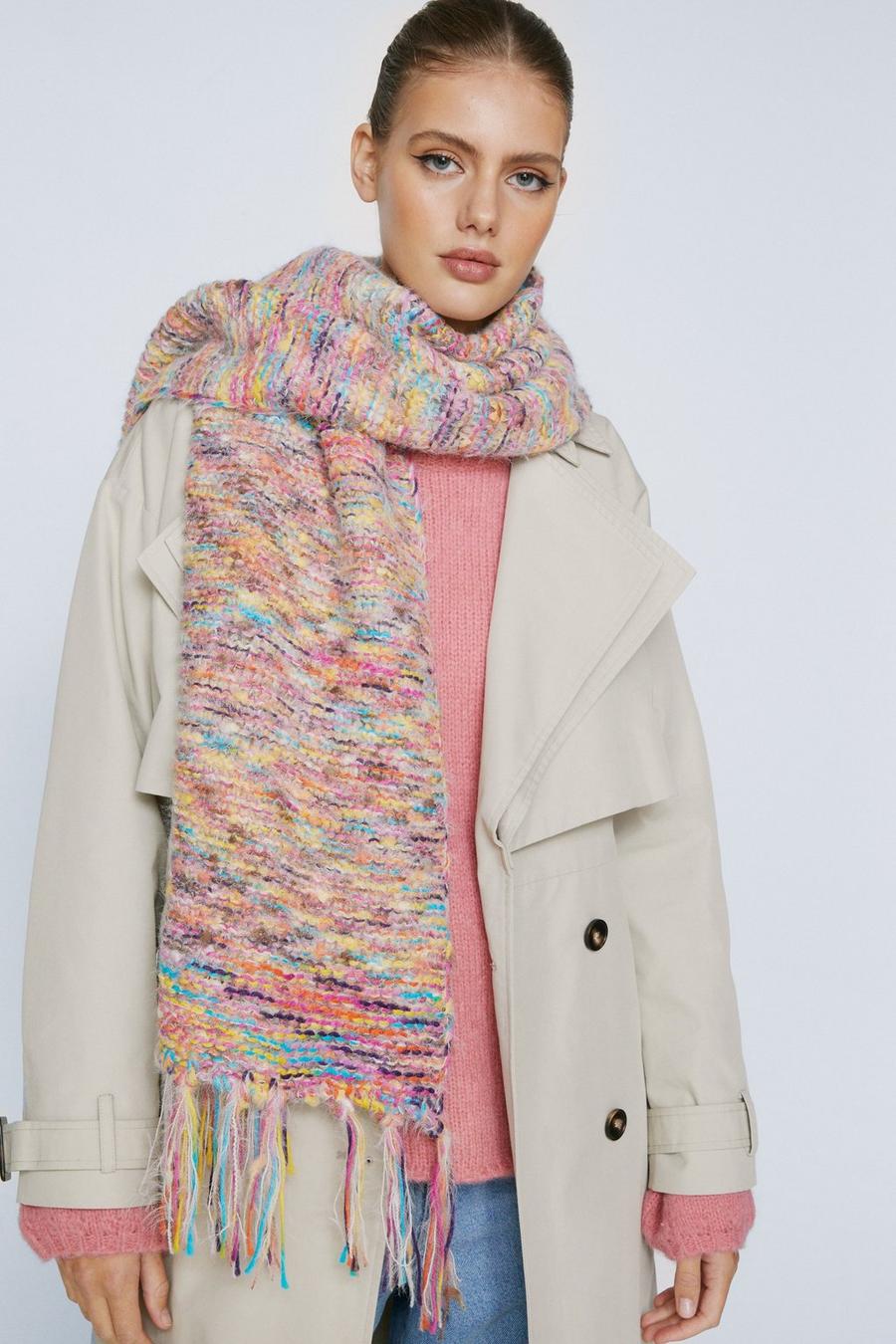 Space Dye Oversized Knitted Scarf