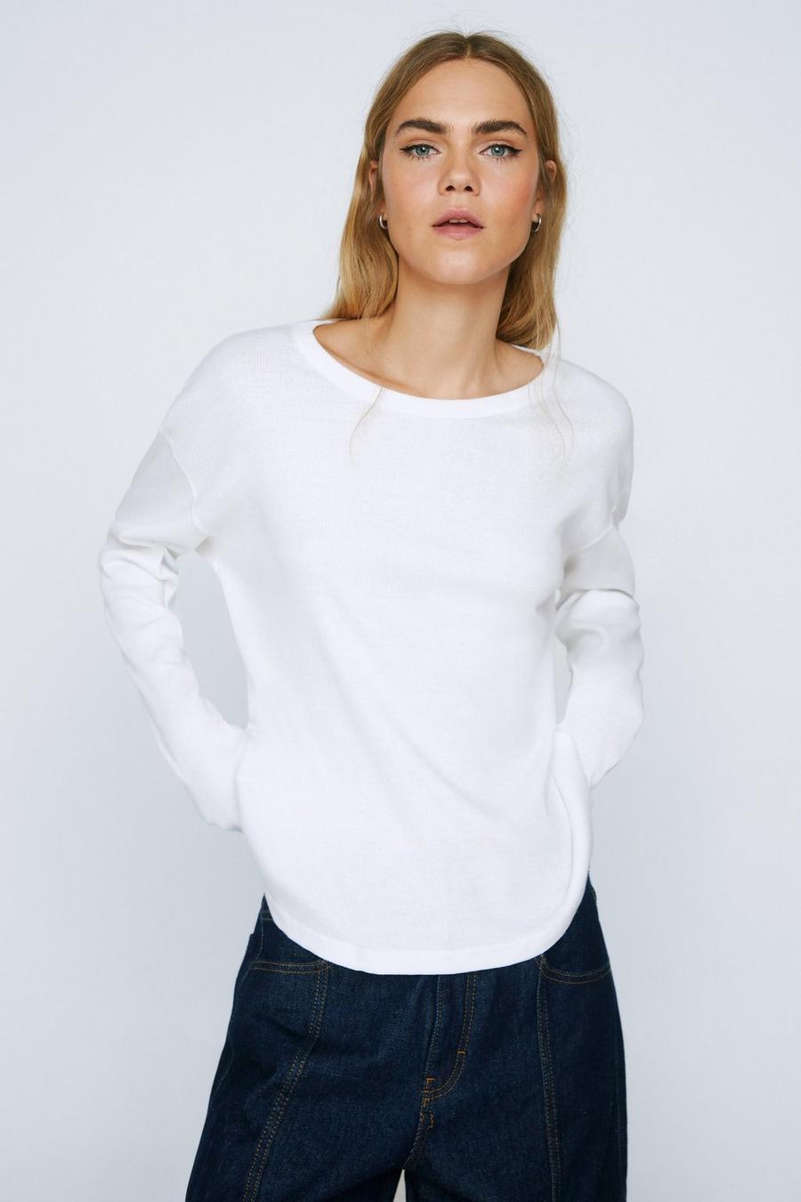 Relaxed Long Sleeve Ribbed T-shirt
