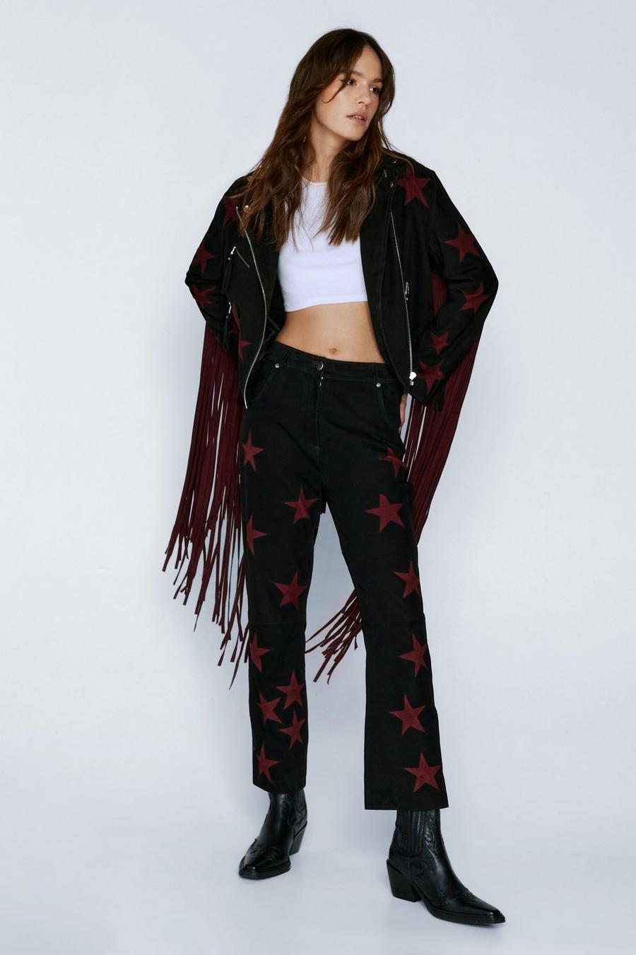 Suede Star Flare Pants