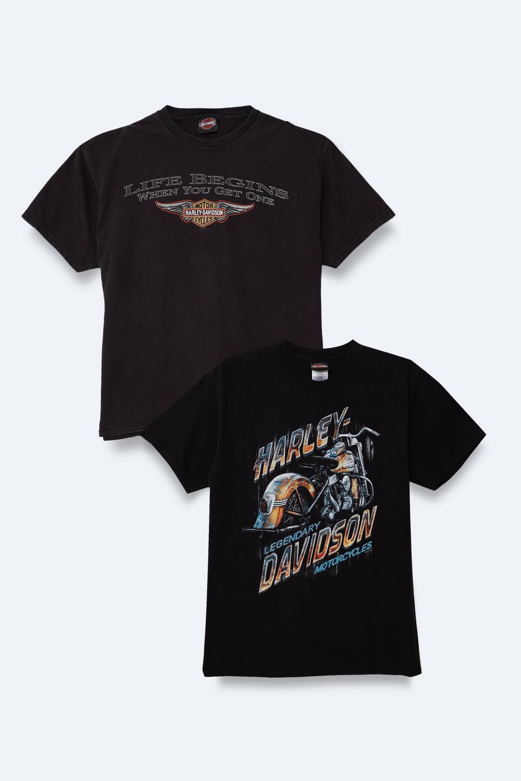 Black Vintage Short Sleeve Harley Davidson T-shirt image number 1
