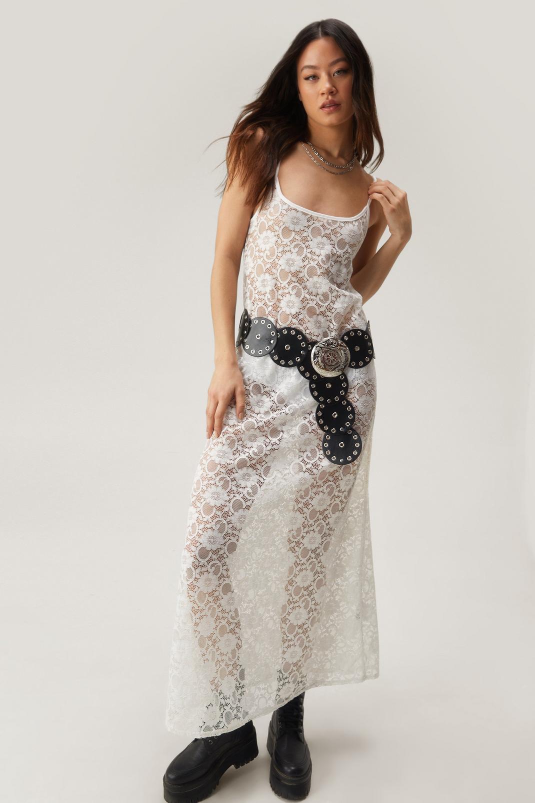 Ivory Lace Maxi Cami Dress image number 1