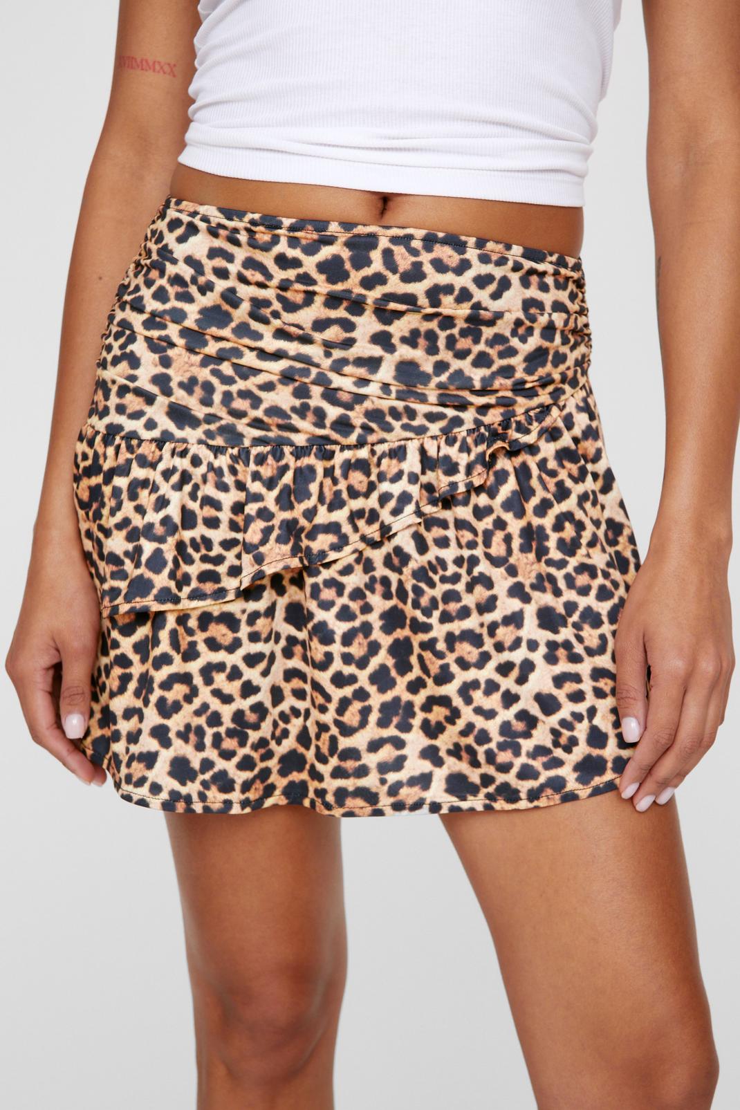 Leopard Asymmetrical Ruffle Skirt  image number 1