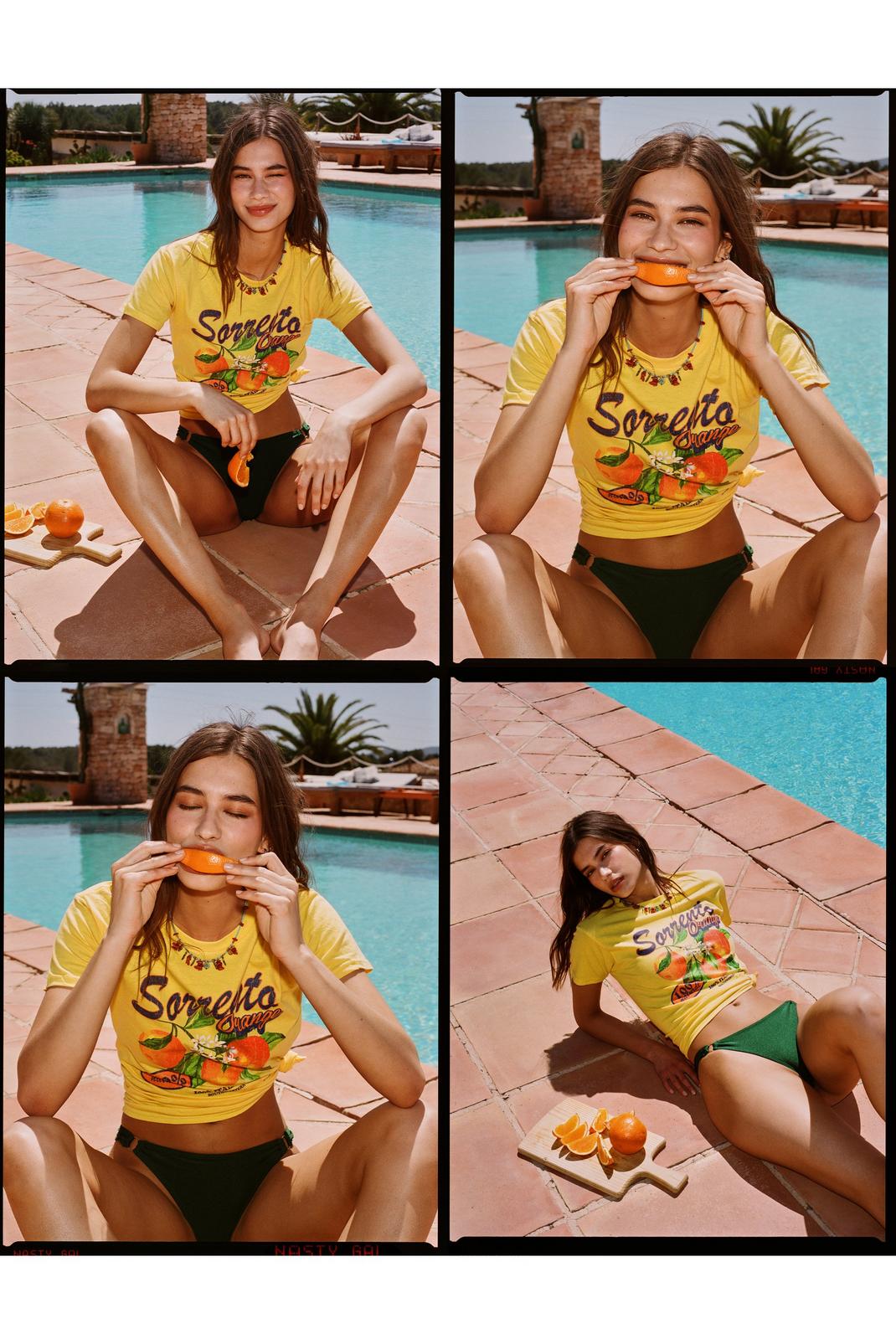 Yellow Sorrento Orange Graphic Baby Fit T-shirt image number 1