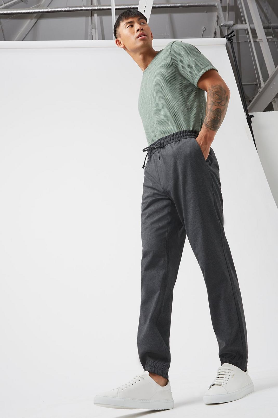 802 Mid Grey Slim Recycled Cuffed Jogger image number 1