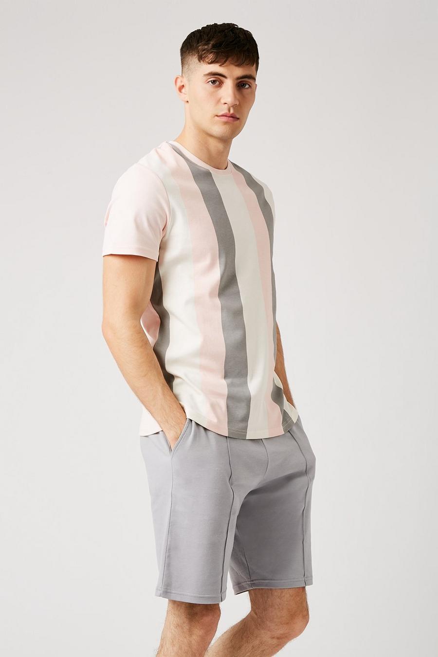 Pink Vertical Stripe T-shirt