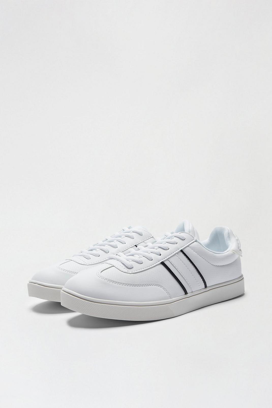 173 White Side Stripe Trainers image number 2