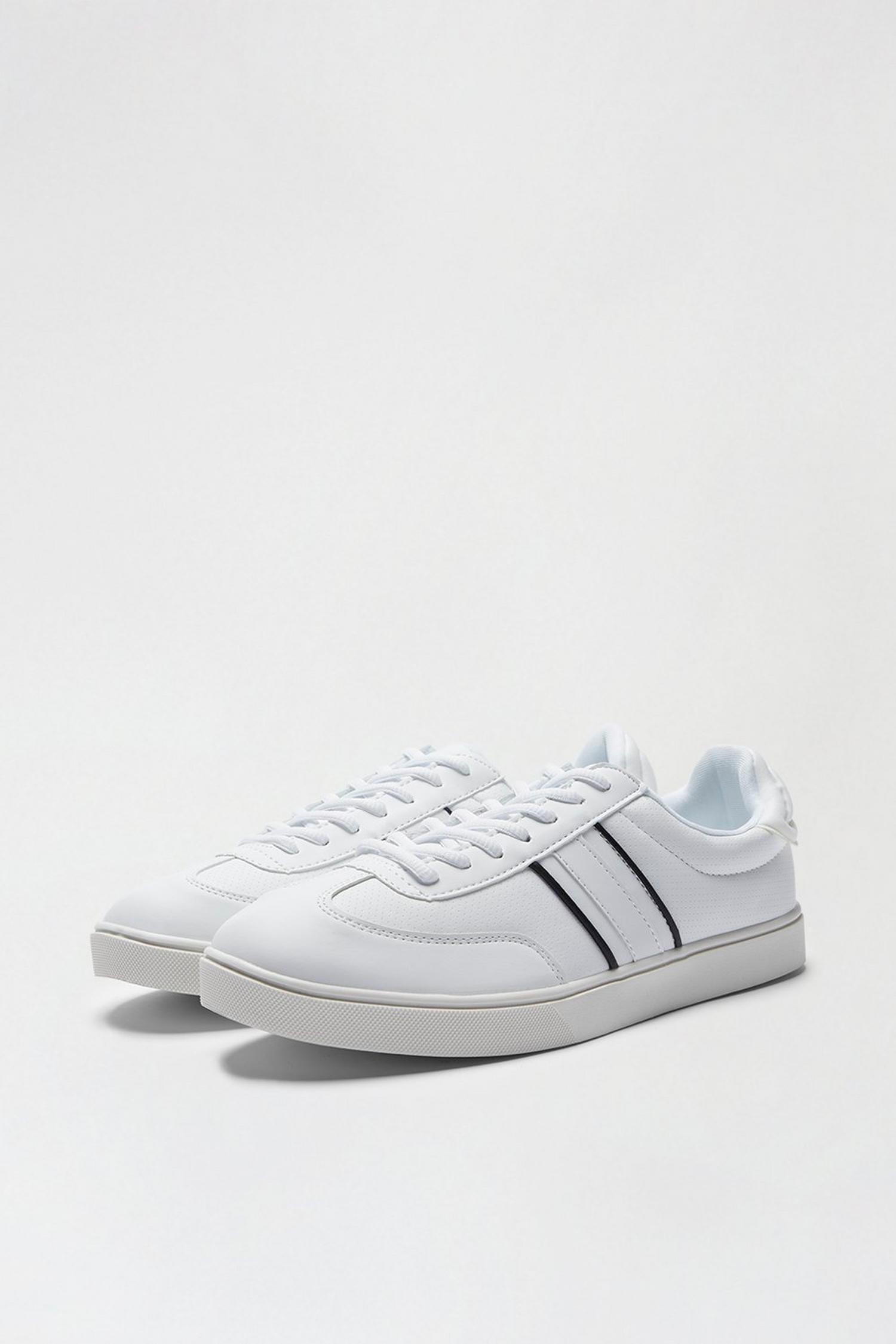 White Side Stripe Trainers | Burton UK