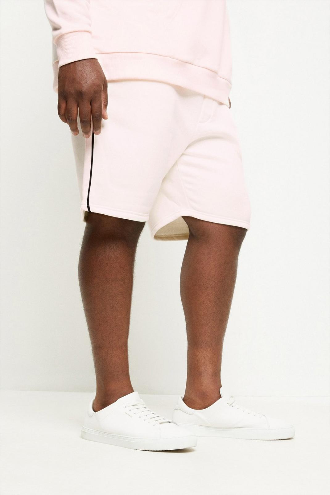 Light pink Plus & Tall Pink Block Shorts With Piping image number 1