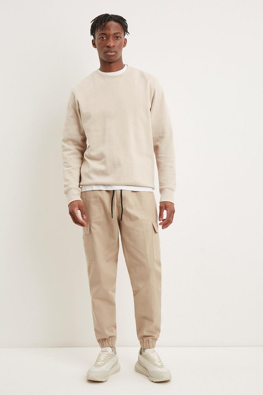 Slim Stone Cargo Pull On Trousers