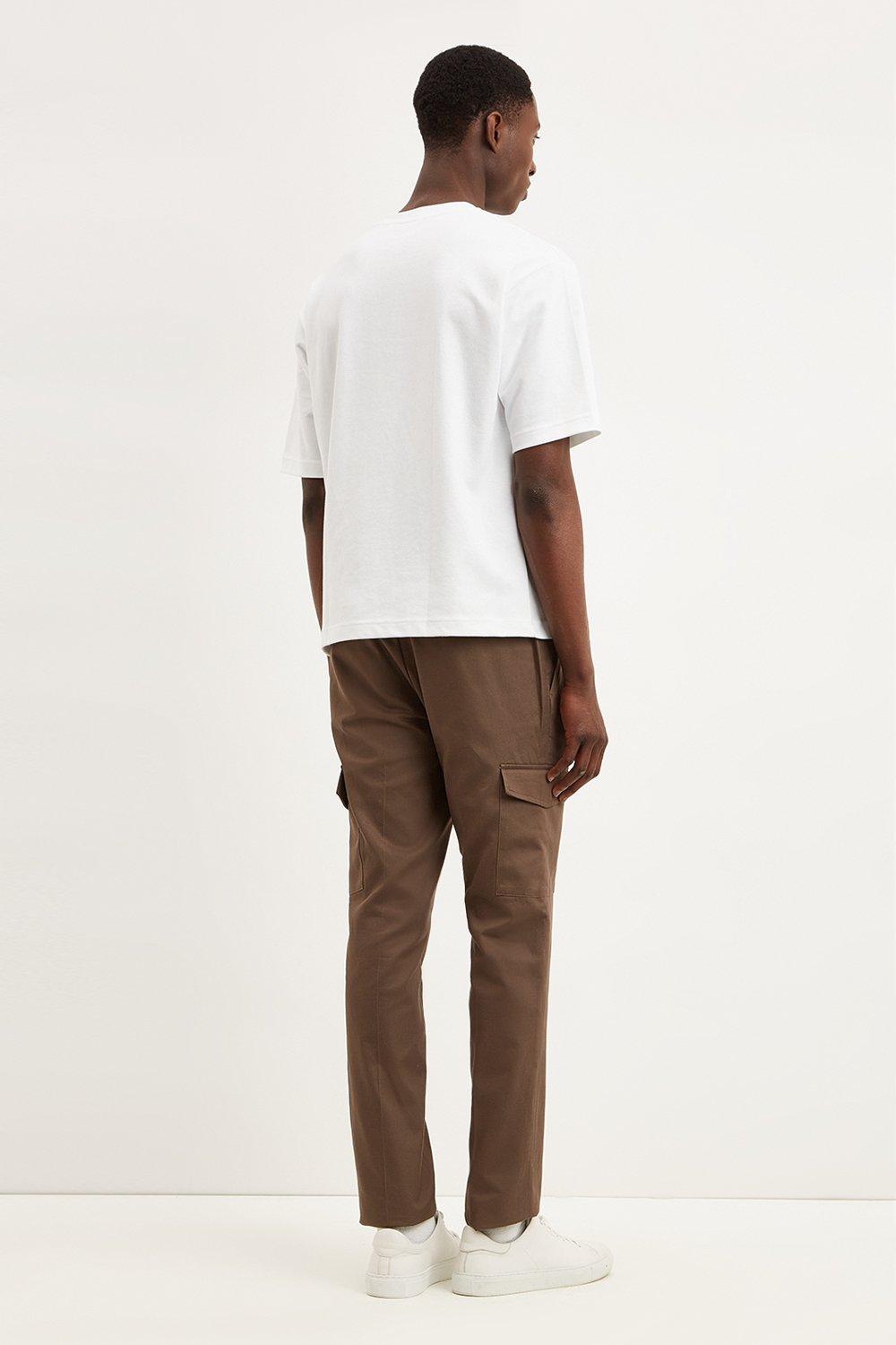 brown slim cargo pants