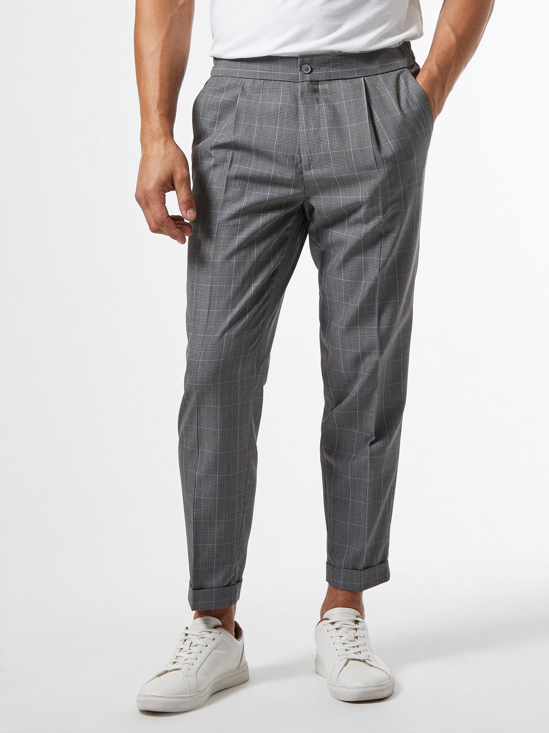 115 Charcoal Orange White Check Trousers image number 1
