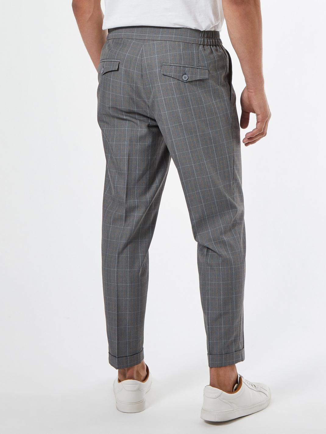 115 Charcoal Orange White Check Trousers image number 2