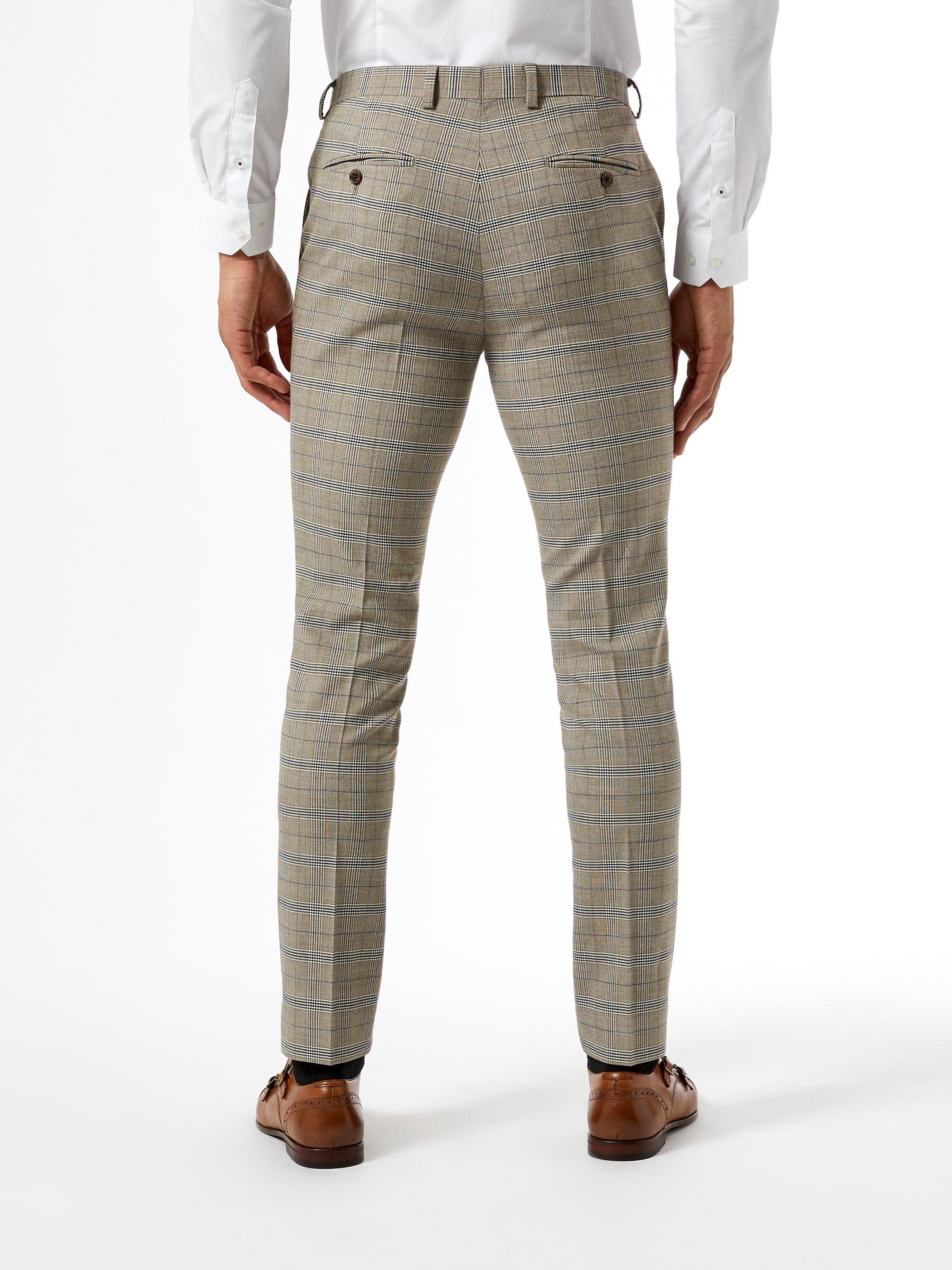 neutral navy check suit