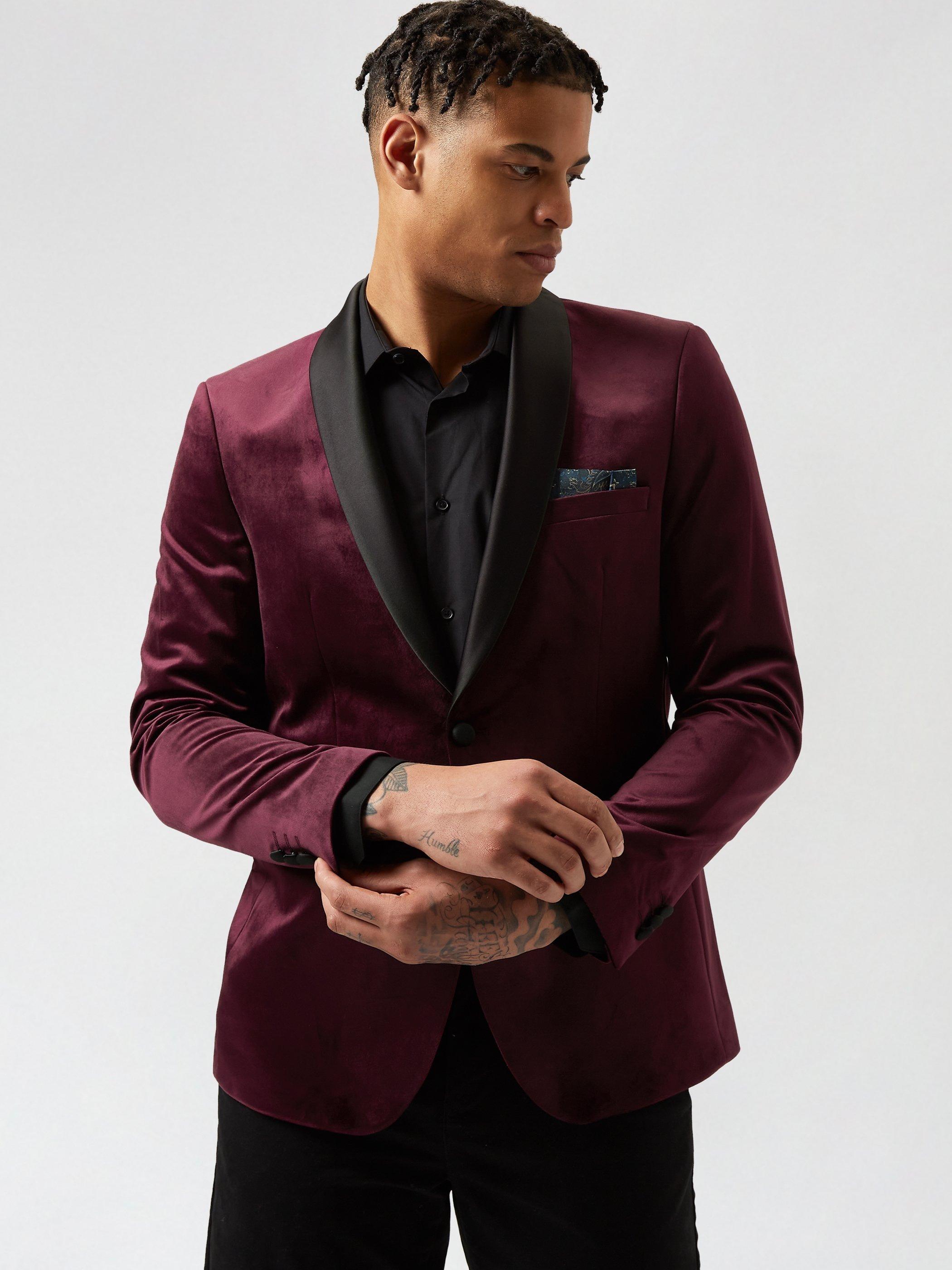 burgundy velvet blazer