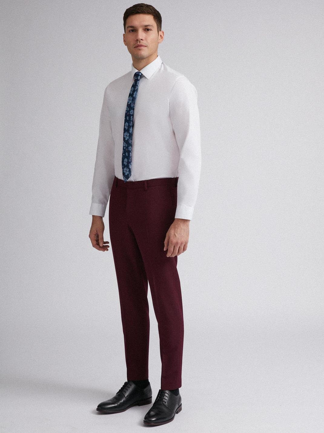 294 Raspberry Stretch Skinny Fit Suit Trousers image number 2