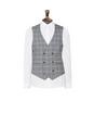 131 Grey Fine Check Skinny Fit Suit Waistcoat